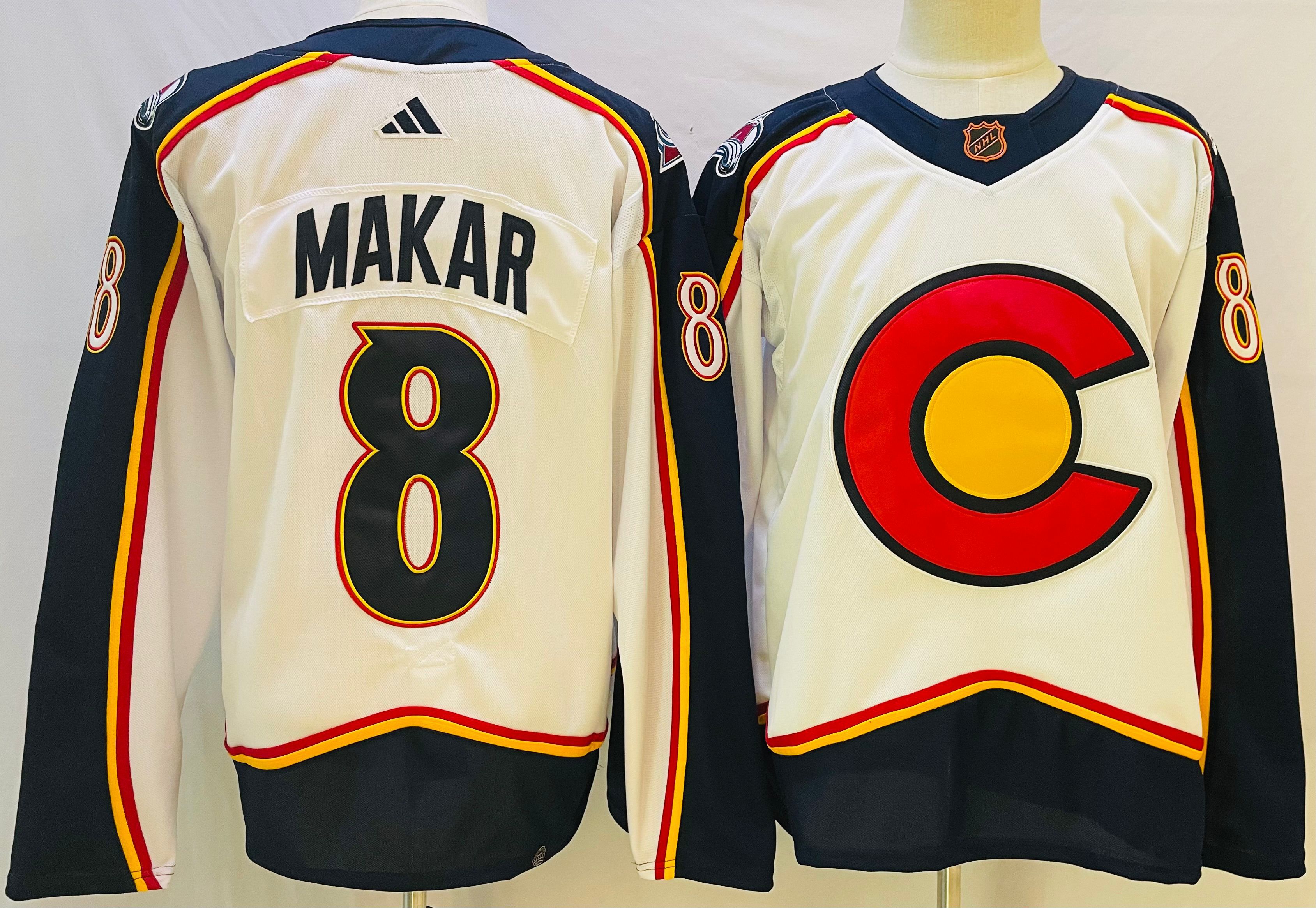 Men Colorado Avalanche #8 Makar Cream Throwback 2022 Adidas NHL Jersey->colorado avalanche->NHL Jersey
